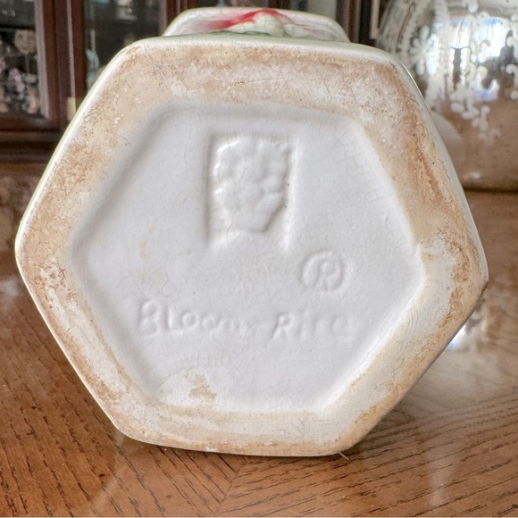 Vintage Embossed Rose Crackle Vase/Planter by Bloom Rite -MCM - Circa 1950s - Picture 4 of 4